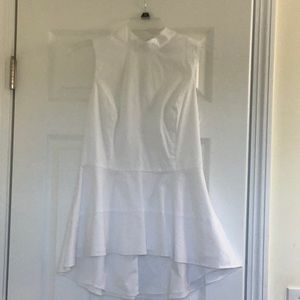 White House Black Market white cotton blouse